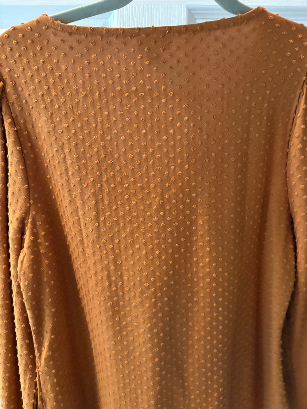 J. Crew Rust Textured V-Neck Blouse with Puff Sleeves - Picture 6 of 6